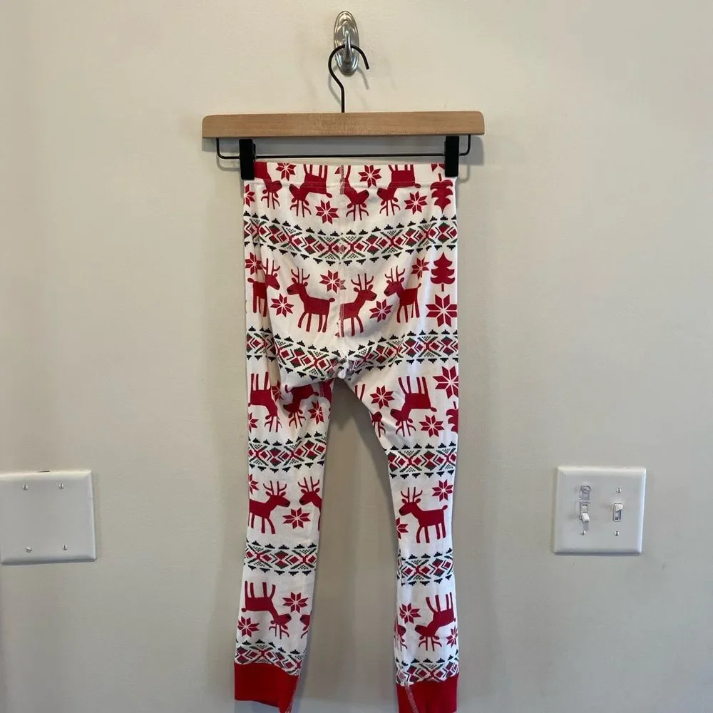 Hanna Andersson Dear Deer Long John Pajama Set size 120 6-7 Christmas Holiday